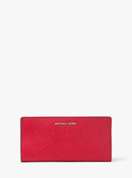 Saffiano Leather Slim Wallet - BRTRED/BRN - 32S8GF6D3V