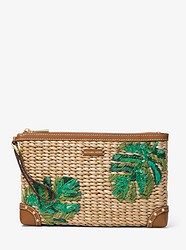 Malibu Extra-Large Palm Embroidered Straw Clutch - NAT/PALM - 32S8GMBC6W