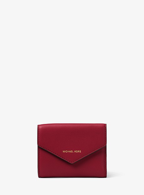 Small Leather Envelope Wallet - MAROON - 32S8GZLD5L