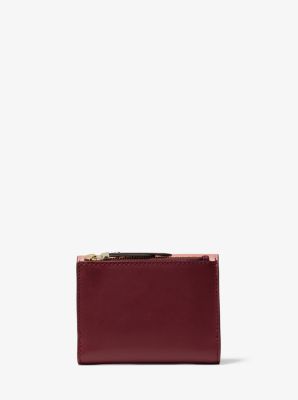 Buy the Michael Kors MK Logo Red Pebble Leather Envelope Large Wallet  Wristlet Clutch
