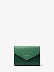 Small Color-Block Leather Envelope Wallet - RCNG GRN MLT - 32S8GZLD5T