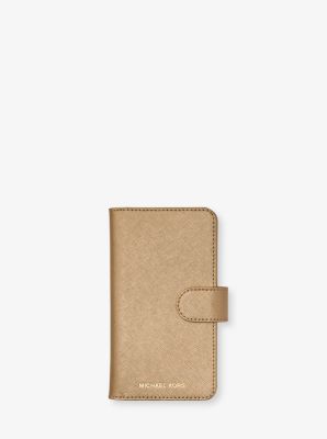 Etui folio pour iPhone X en cuir Saffiano metallise Michael Kors Canada