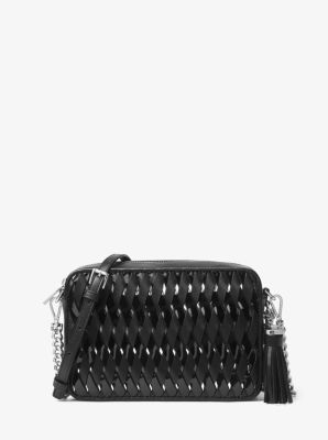 woven leather crossbody
