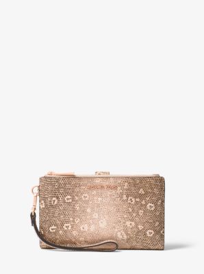 Adele Lizard-Embossed Leather Smartphone Wristlet