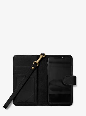 Étui folio pour iPhone X/XS en cuir Saffiano image number 1