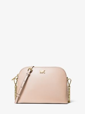 Large Crossgrain Leather Dome Crossbody Bag | Michael Kors