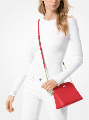 michael kors crossgrain leather dome crossbody