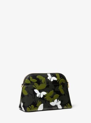 Large Butterfly Camo Leather Dome Crossbody Michael Kors