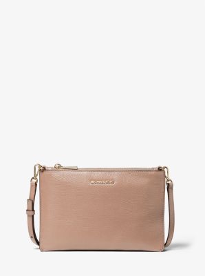 Large Pebbled Leather Double-Pouch Crossbody image number 0