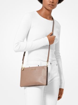Large Pebbled Leather Double-Pouch Crossbody image number 2