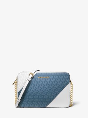 Large Tri Color Logo and Leather Crossbody Michael Kors