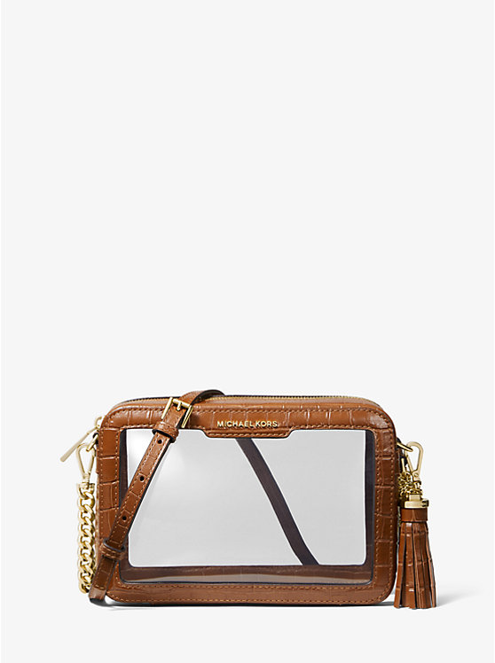 Ginny Medium Clear and Leather Crossbody Bag image number 0