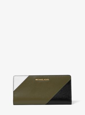 Large Tri-Color Leather Slim Wallet image number 1