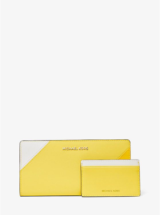 Large Tri-Color Leather Slim Wallet image number 0