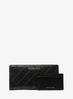 Large Chain Embossed Leather Slim Wallet Michael Kors Canada