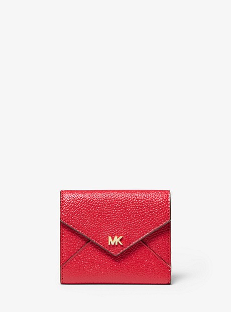 Medium Pebbled Leather Envelope Wallet - BRIGHT RED - 32S9GF6E6L