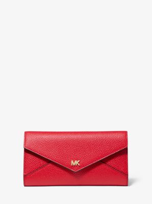 Michael kors large pebbled leather sale envelope wallet