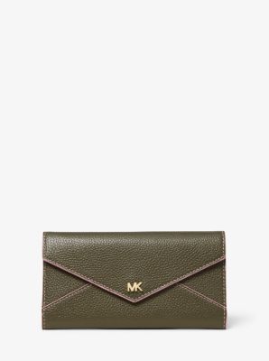 Michael kors large logo best sale and leather envelope wallet