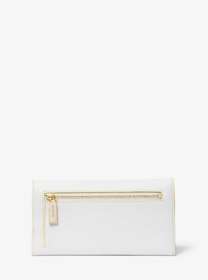 Large Two-Tone Pebbled Leather Envelope Wallet