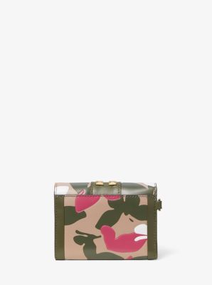 Whitney Small Butterfly Camo Leather Chain Wallet Michael Kors