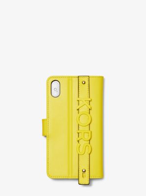 Embellished Leather Folio Case For iPhone X Plus | Michael Kors