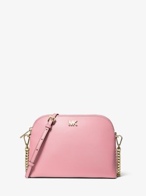 Large Crossgrain Leather Dome Crossbody Bag