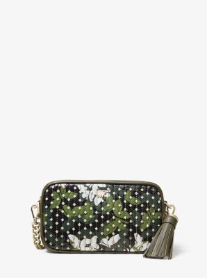 Small Studded Butterfly Camo Camera Bag | Michael Kors