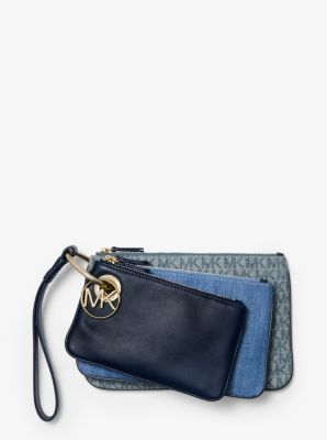 Michael kors leather clearance pouch trio