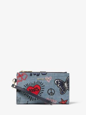 mk denim wallet