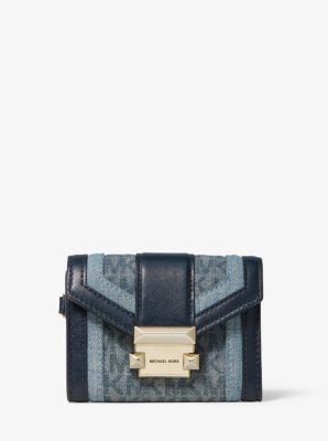 mk denim wallet