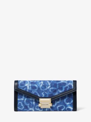 Whitney Large Heart Tie Dye Chain Wallet Michael Kors