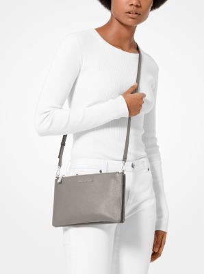 Michael michael kors adele store double zip pebble leather crossbody