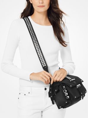 Olivia large studded hot sale satin messenger bag