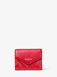 Small Quilted Leather Envelope Wallet - BRIGHT RED - 32S9SZLD5I