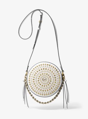 Sac bandouli re rond Delancey de taille moyenne en cuir clout