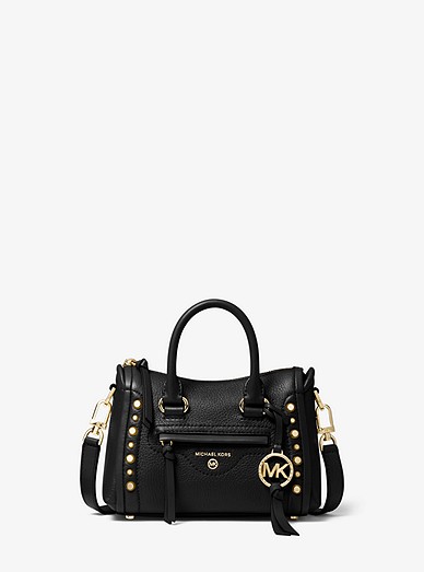 Carine Extra-small Studded Pebbled Leather Crossbody Bag | Michael ...