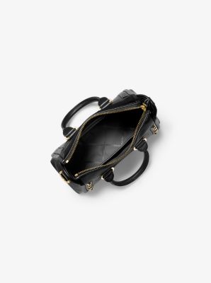  Michael Kors Carine Leather Satchel (Black) : Clothing, Shoes &  Jewelry