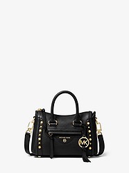 Carine Extra-Small Studded Pebbled Leather Crossbody Bag - BLACK - 32T0GCCC0L
