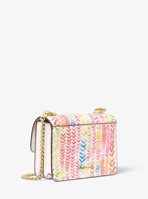 Jade Extra-Small Printed Logo and Leather Crossbody Bag