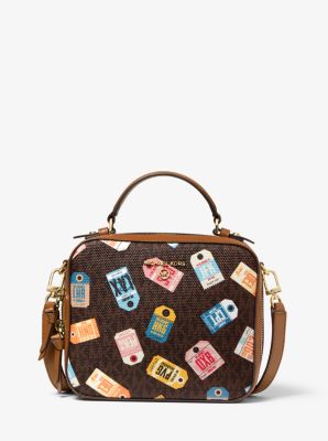 MICHAEL Michael Kors, Bags, Mk Jet Set Large Printed Logo Crossbody Bag