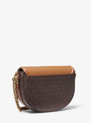 Jet Set Medium Logo and Leather Half Dome Crossbody