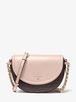 Jet Set Medium Logo And Leather Half Dome Crossbody Michael Kors