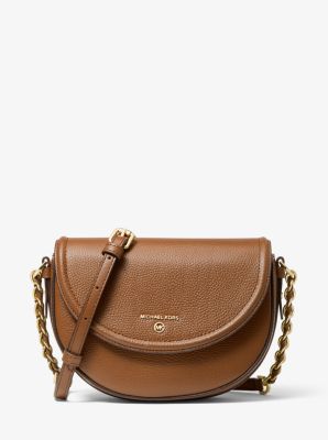 Halfronde crossbodytas Jet Set van getrommeld leer, middelgroot image number 0