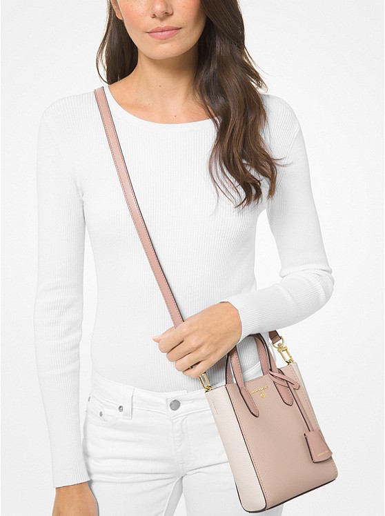 Sinclair Extra-small Color-block Pebbled Leather Crossbody Bag 