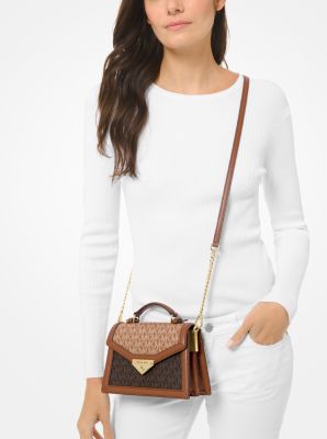 Grace Small Two Tone Logo Crossbody Bag Michael Kors