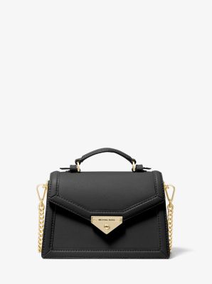 Michael Kors SMALL SAFFIANO LEATHER ENVELOPE CROSSBODY BAG (Black): Handbags
