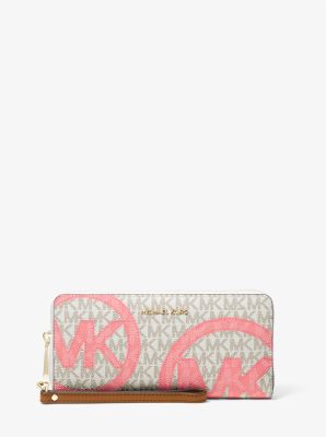 Michael Kors Graphic Logo Continental Wristlet In Pink | ModeSens