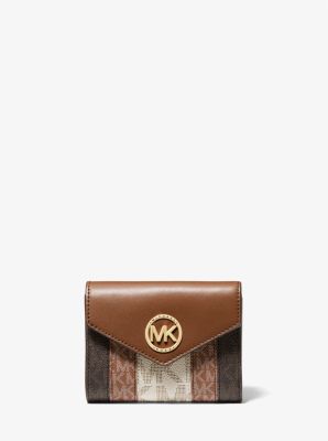 Carmen Medium Color-Block Logo Tri-Fold Wallet