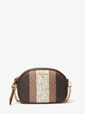 Women Brown 5-In-1 Jet Set Signature Print Camera Crossbody Bag