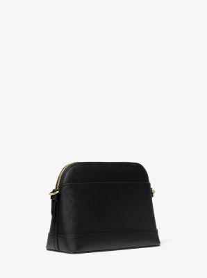 The Snapshot Gilded Leather Crossbody In Black